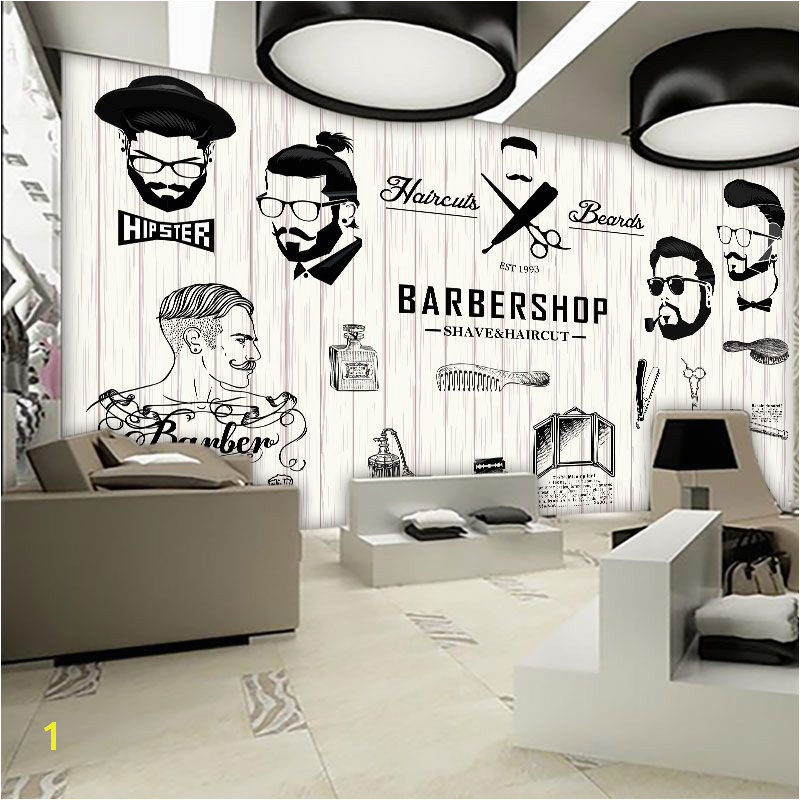 Barber Shop Wall Murals Free Shipping 3d Beauty Barber Mural Salon Barber Shop Fashion