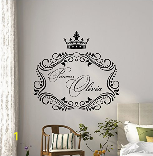 Girl Name Wall Decal Personalized Little Princess Family Custom Name Monogram Poster Artwork Vinyl Sticker Nursery