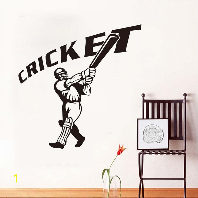 Baseball Player Wall Sticker Cricket Quote Removable 3D Poster Waterproof Wall Decals GYM Sport Mural For Kids Room Home Decor