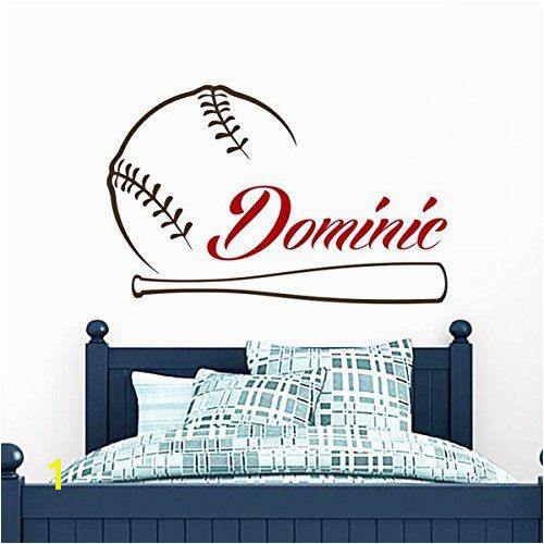 Baseball Name Wall Decal Boy Custom Personalized Boys Name Decor Vinyl Decal Baseball Kids Teens Boys