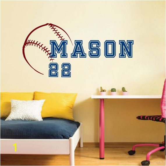 Wall Decal Vinyl Sticker Sport Baseball Ball Bat Game Team Monogram Boy Personalized Name Baby Logo