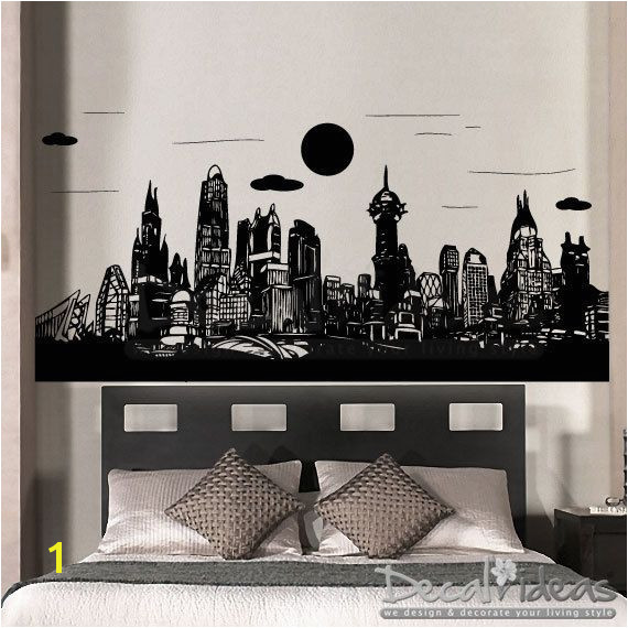 Gotham City Batman Skyline City Buildings superhero boysroomidea boysroomdecal wallpaper wallmural gothamcity cityskyline wallmural superman