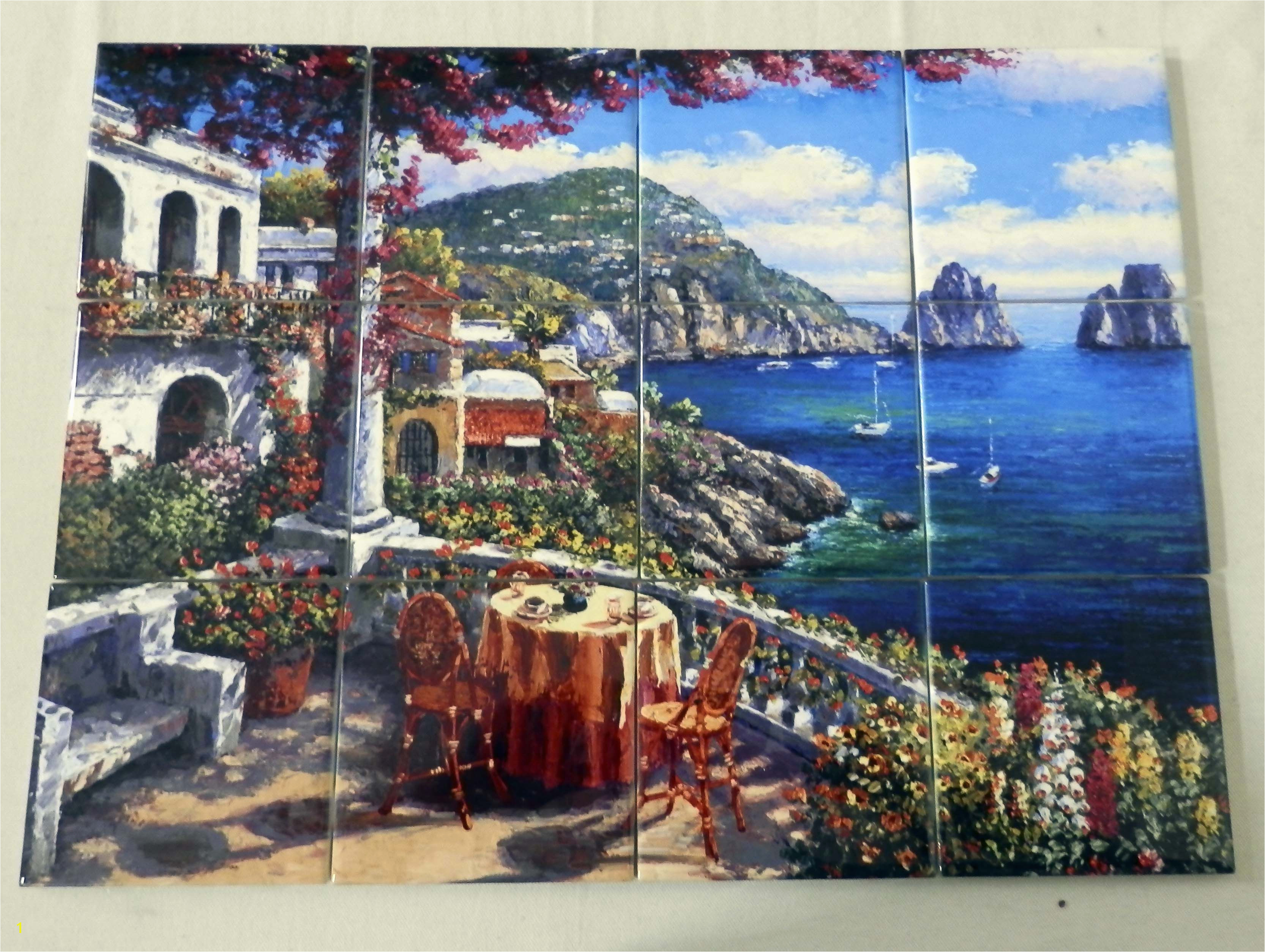 Capri Morning Tile Mural Tile Murals Beach Scenes And