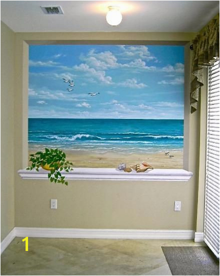 Beach themed Murals This Ocean Scene is Wonderful for A Small Room or Windowless Room