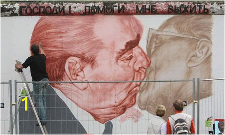 Berlin Wall Mural Kiss Dmitry Vrubel S Mural Of Ussr President Leonid Brezhnev Kissing East