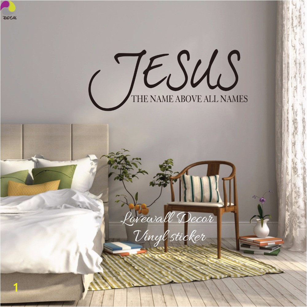 Jesus Name All Names Saying Wall Sticker Living Room Bedroom Bible Verse Quote Wall Decal