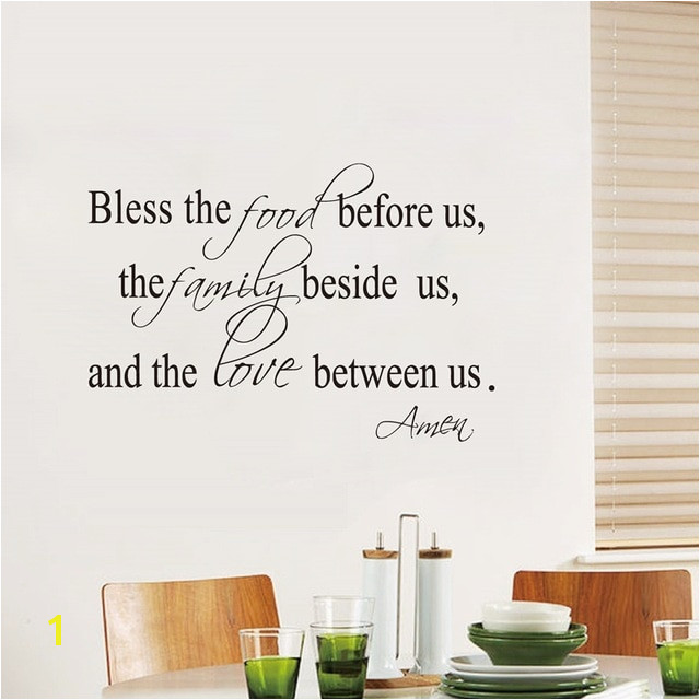 Bless the Food Family Love Religious Dining Room Vinyl Wall Decal quote stickers Mural Art free shipping z2052