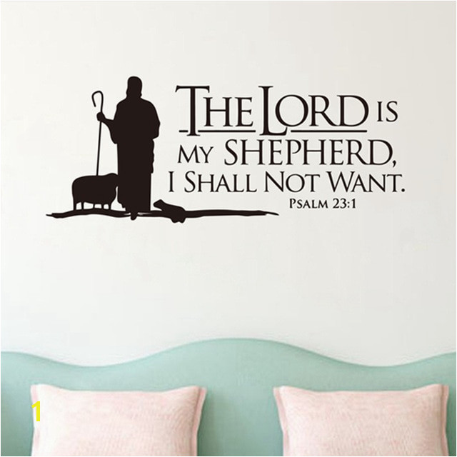 Bible Verse Murals Psalms 23 the Lord is My Shepherd Wall Lettering Mural Vinyl Decals