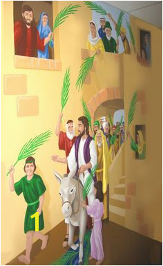 Palm Sunday – A Bible Story Mural Jesus is Lord A Worshipping