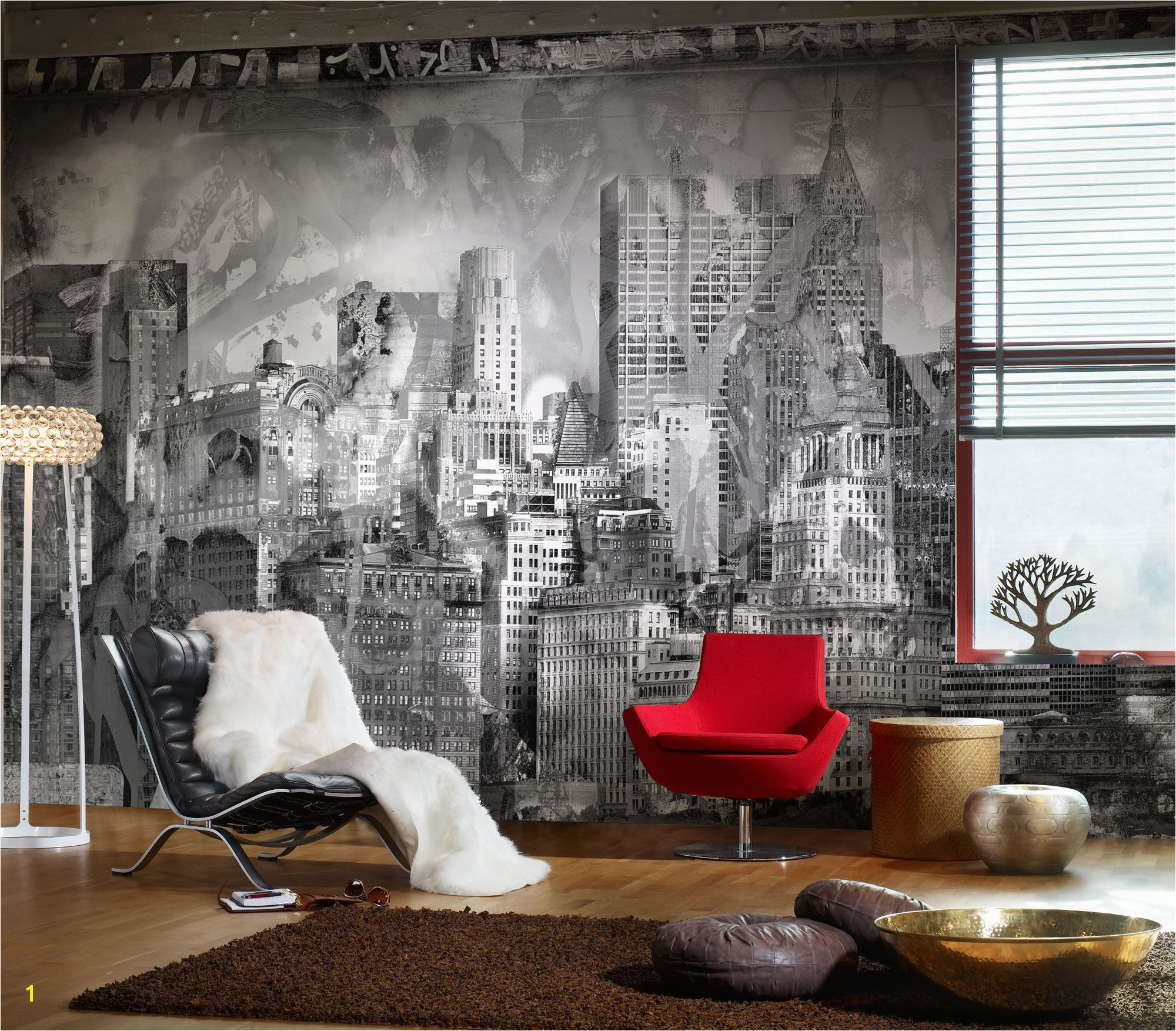 Graffiti City probably the most iconic graffit wallpaper mural from Mr Perswall Available in black and white and colors