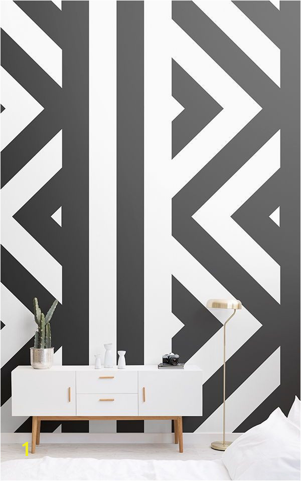 Zig Zag Black and White Wallpaper Mural MuralsWallpaper Feature Wallpaper Ideas Pinterest