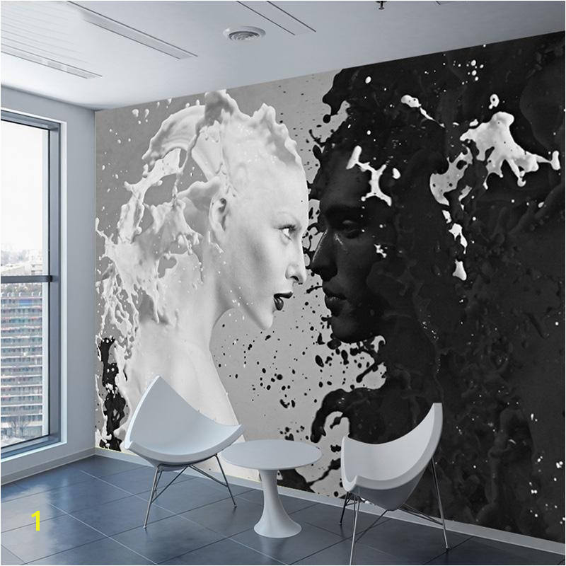Custom Black White Milk Lover Wallpapers For Wall 3 D Living Room Bedroom Shop Bar Cafe Walls Murals Roll Papel De Parede Wide Wallpaper For Mobile