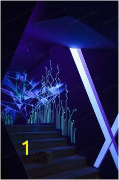 Awesome glow in the dark staircase mural FLUR DESIGN