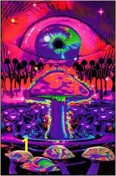 Opticz Ripple Eye in The Sky Blacklight Poster BL6040 Google Express Trippy Mushrooms Acid