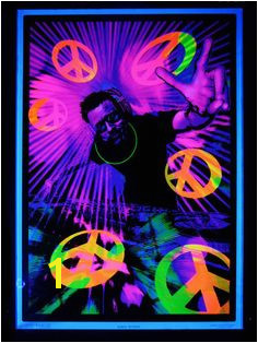 UV Schwarzlicht Poster "DJ Peace" blacklight schwarzlicht wallpaper neon