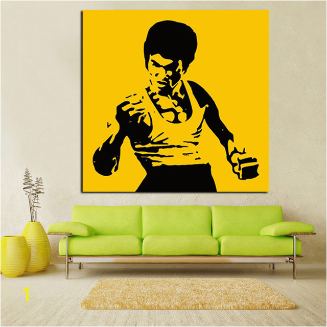 Bruce Lee Wall Mural Hd Print Pop Art Famous Bruce Lee Oil Painting On Canvas Art Kungfu