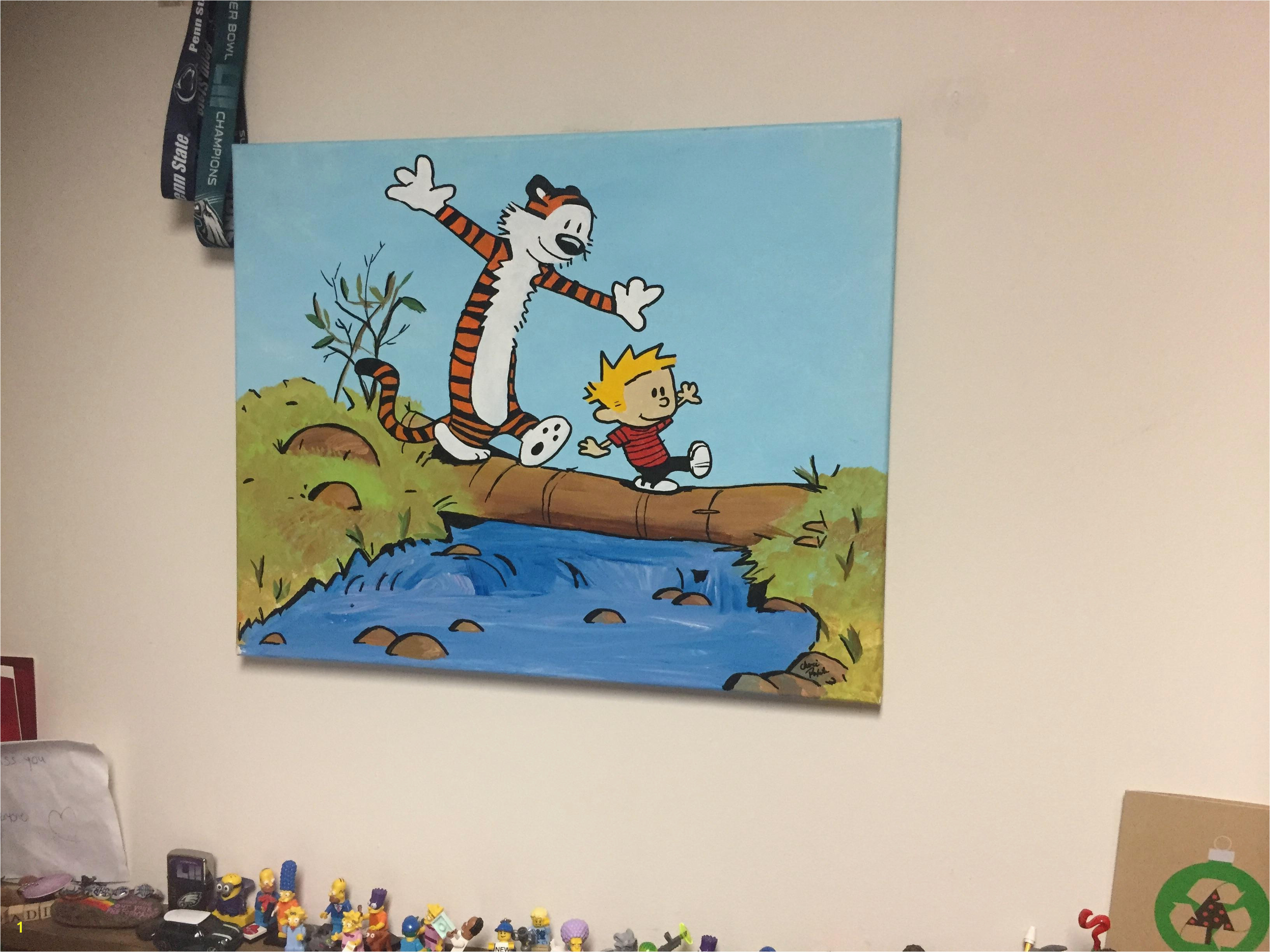 Calvin and Hobbes Mural A Good Friend Made This for Me then Shipped It All the Way Across