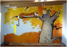 calvin & hobbes mural really cute for a playroom Calvin And Hobbes Nursery