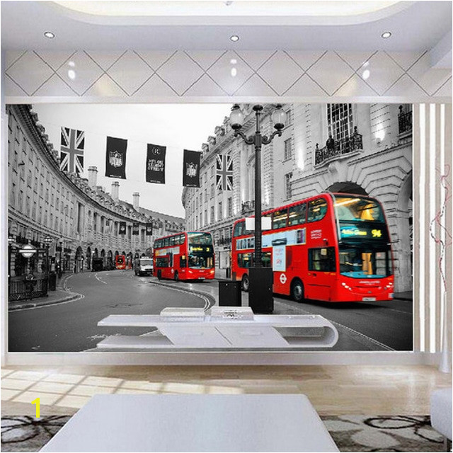 Europe Wall Paper London Street Red Bus Wallpaper Mural Stickers 3D Living Room Bedroom Self Adhesive Vinyl Silk Wallpaper