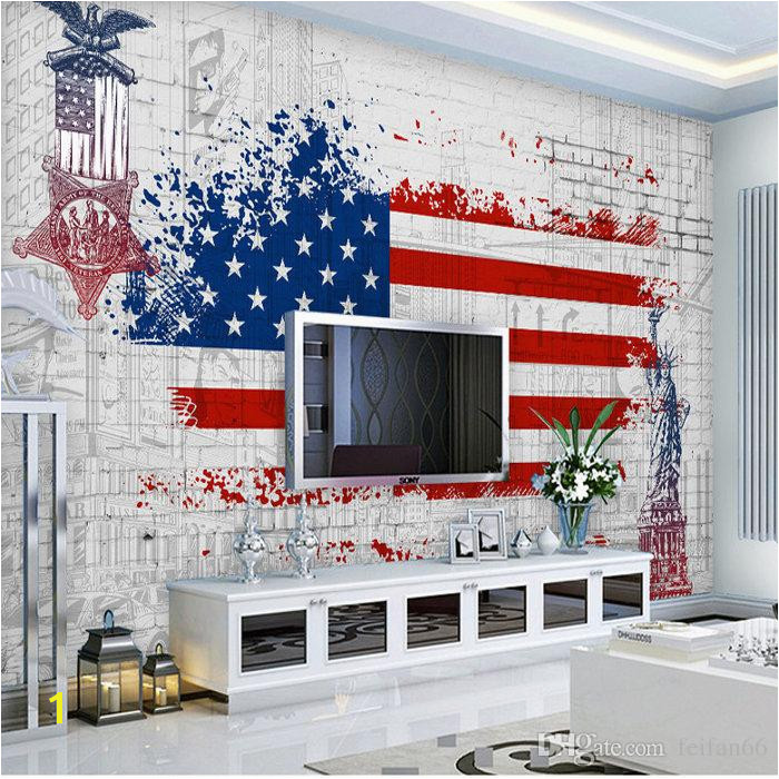 Custom 3d Wallpaper Non Woven Mural American Flag Retro Car Wallpaper Painting 3d Wall Room Murals Wallpaper High Resolution Wallpapers Free Download