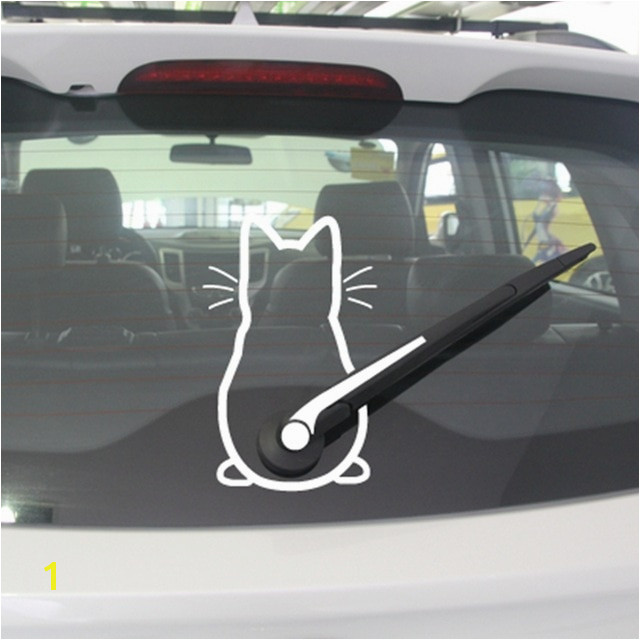 Car Window Murals Cute Kitty Cat Car Windshield Wiper Vinyl Art Sticker Decor Lovely