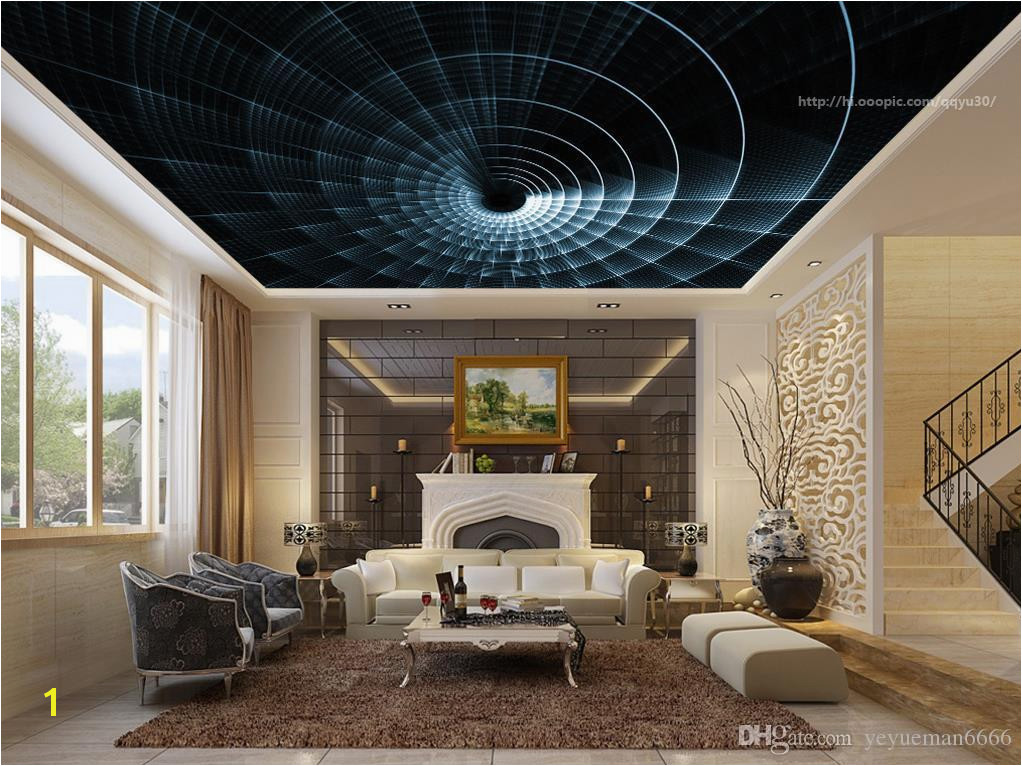 Abstract Ceiling Murals Wallpaper Custom Living Room Bbedroom Spiral Light 3D Wwallpaper For Ceiling Discount Wallpaper Download Desktop Wallpapers From