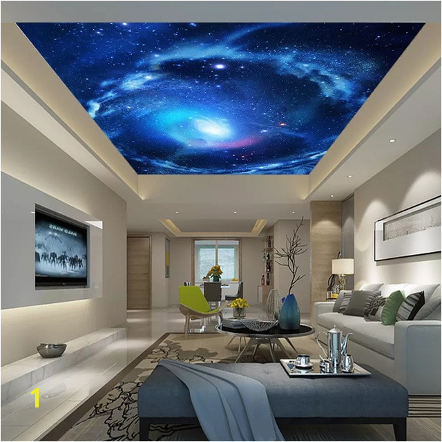 Custom 3D Wallpaper For Living Room Bedroom Ceiling Decoration Mural Universe Starry Sky Ceiling Fresco Wall Mural Paper