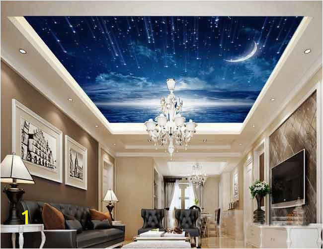 Ceiling Decals Mural Moonlit Twinkle Star Wallpaper Wall Decals Wall Art Print Business