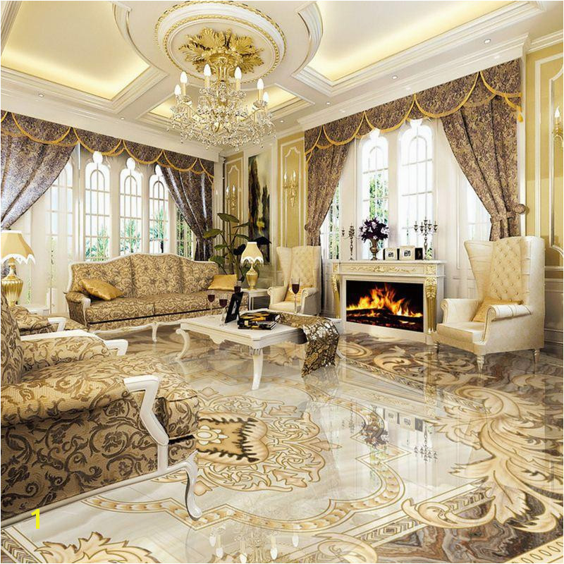 2019 European Style 3D Floor Tiles Mural Marble Wallpaper Living Room Hotel Wear Non Slip Waterproof Self Adhesive Luxury Wall Papers From Good co ltd