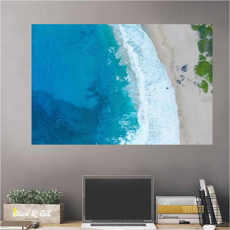 Cheap Beach Wall Murals Overhead Beach Wall Decals Peel & Stick Re Movable Wall Art Zapwalls