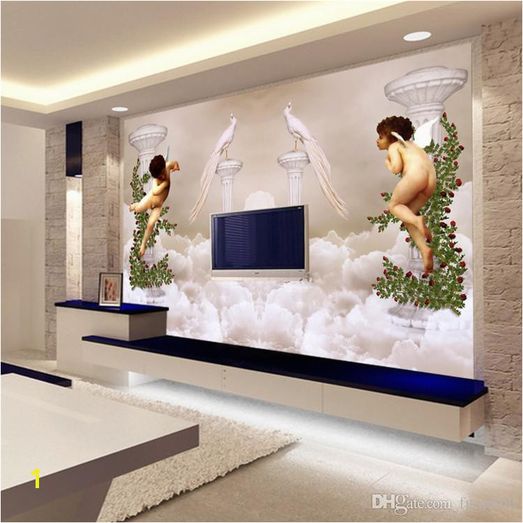 Custom Wallpaper 3D Wall Murals European Style Little Angel Heaven For Background Embossed Mural Wall Paper Canada 2019 From Fumei66