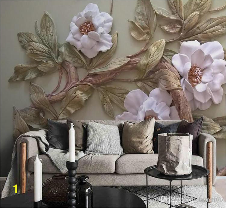 Cheapest Wall Murals Customize Any Size 3d Wallpaper Mural Stereoscopic Relief Flower