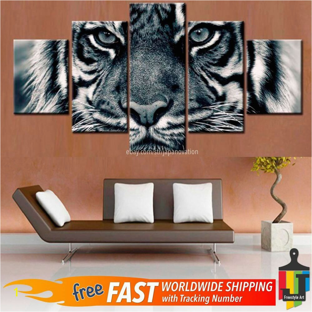 Details about 5 Piece Home Decor Canvas Print Painting Wild Animal Wall Art Tiger Leopard Eyes