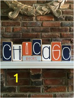 Chicago Bears Decorative Blocks by RuchalskiRustic on Etsy Bears Football Football Team Football Baby