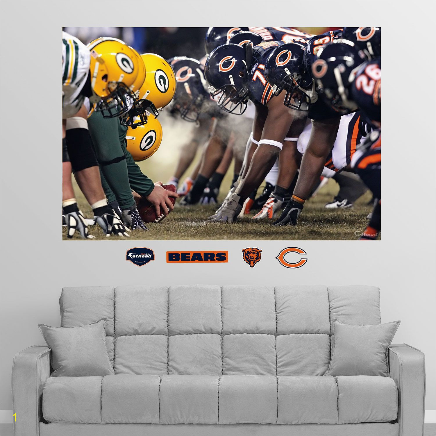 Chicago Bears Murals Fathead Chicago Green Bay Line Of Scrimmage Wall Graphic In 2019