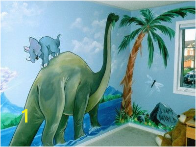 Kids Dinosaur Wall Mural Covering Rooms Kids Bathroom