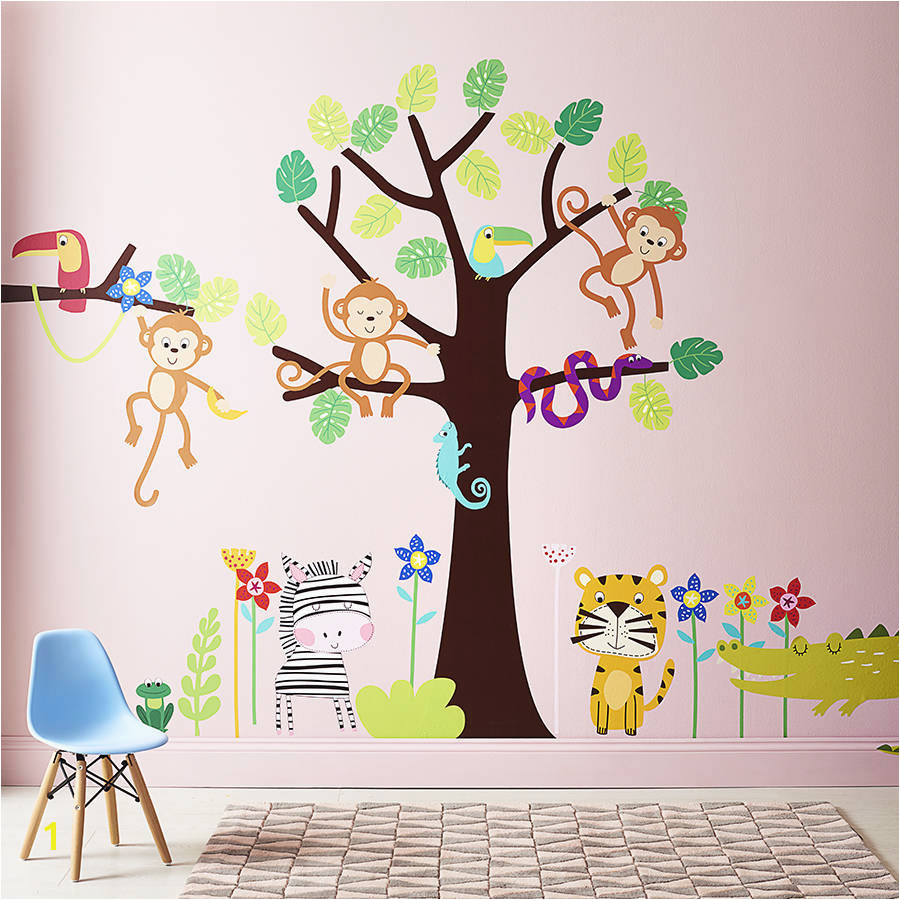 Children s Tropical Jungle Wall Sticker Set