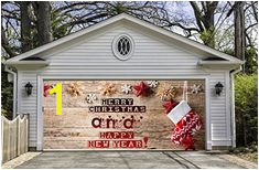 Merry Christmas Double Christmas Garage Door Cover Christmas Decorations Outdoor Holiday Decor New Year Eve Decor Christmas Murals GD35