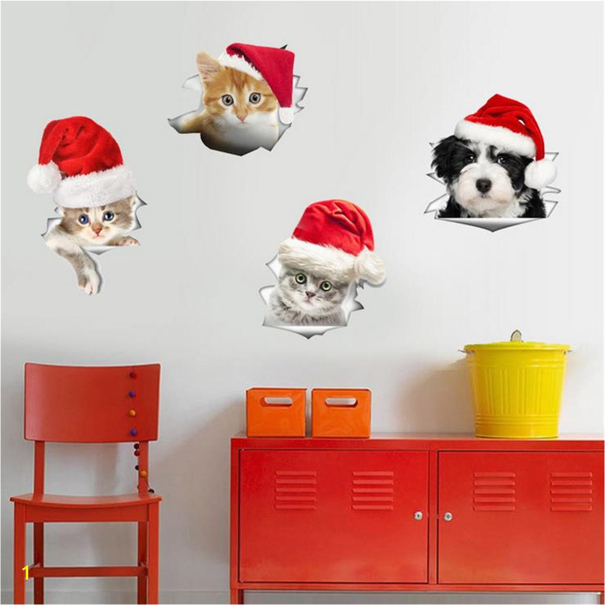 Christmas PVC Mural Wall Fridge Stickers Toilet Stool Poster Decals Home Decor Sticker COD