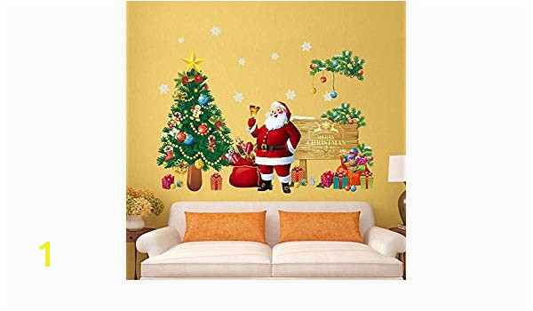 Christmas Wall Mural Plastic Amazon Wffo Wall Stickers Christmas Letter Decor Removable