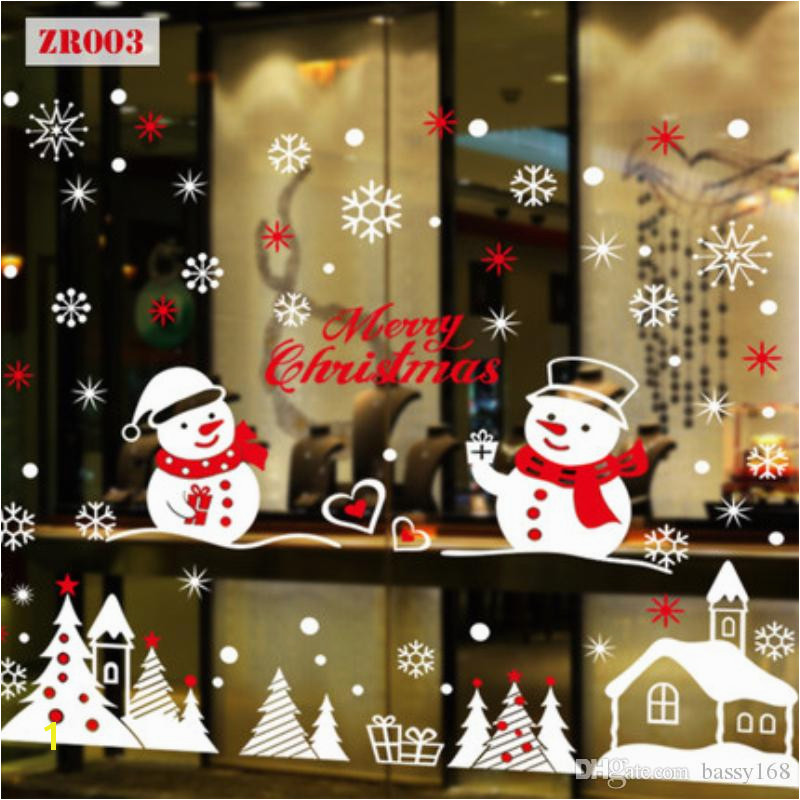 Christmas Wall Mural Plastic Merry Christmas Wall Sticker New Year S Eve Static Stickers Window