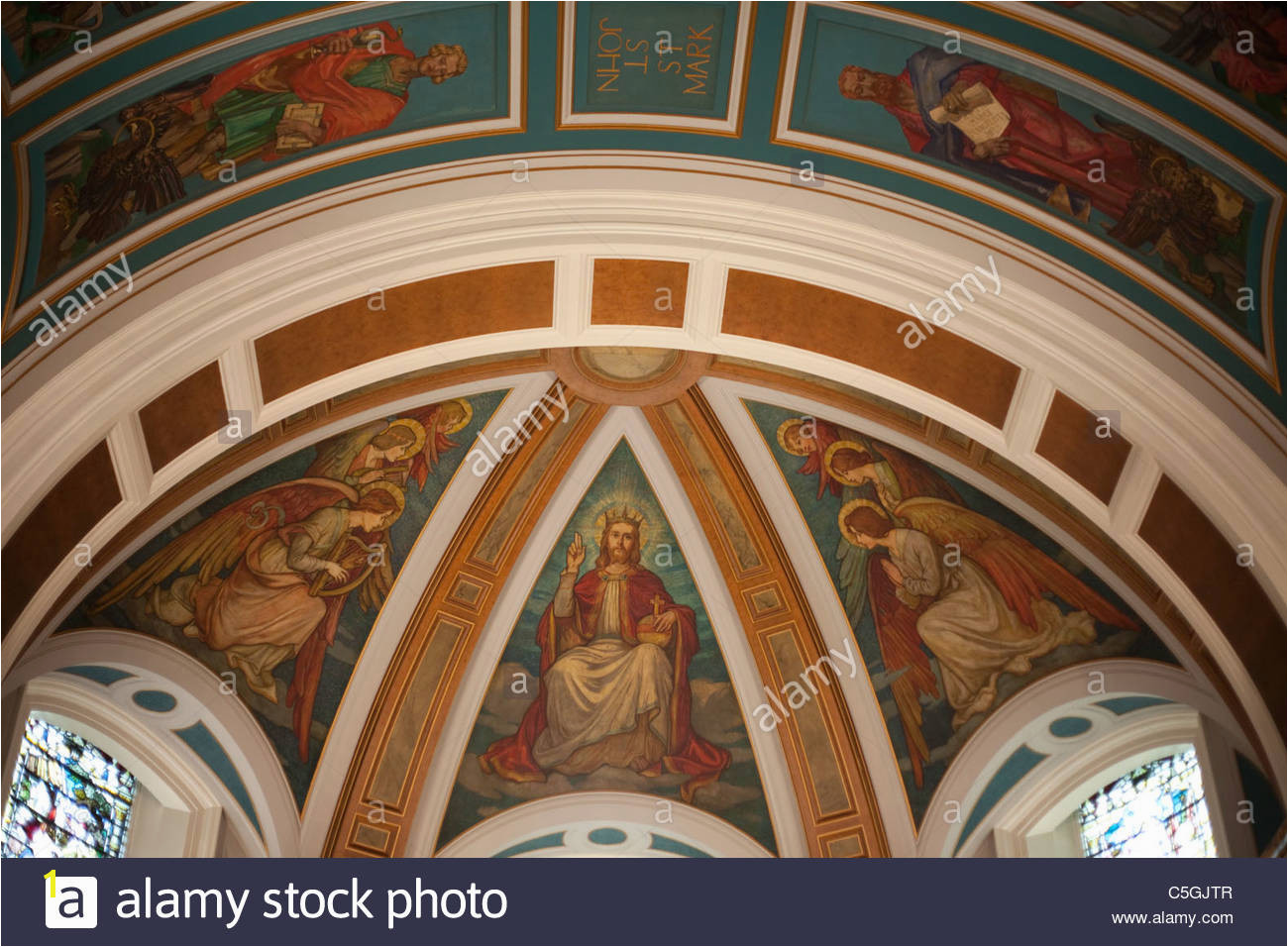 St Cuthbert s Parish Church roof above alter Edinburgh Stock Image