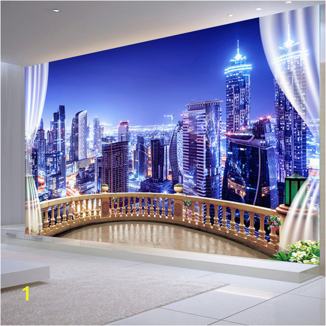 3D Wallpaper City Building Night Landscape Wall Mural Living Room Bedroom Cafe Background Wall Papers Papel De Parede Sala