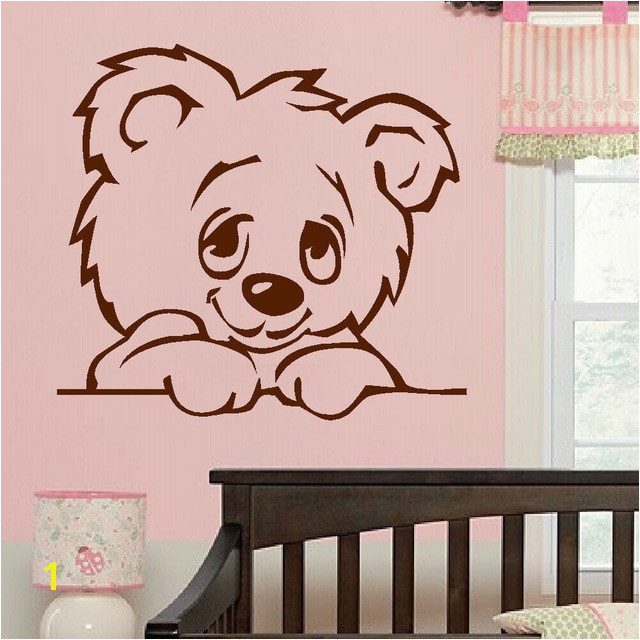 D322 LARGE NURSERY BABY TEDDY BEAR WALL MURAL GIANT TRANSFER ART STICKER POSTER DECAL For Kids Room Nursery Decor