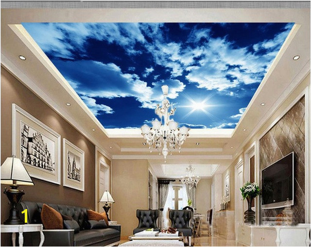 3d customized wallpaper White clouds sky ceiling roof wall murals Home Decoration sky ceiling wallpaper