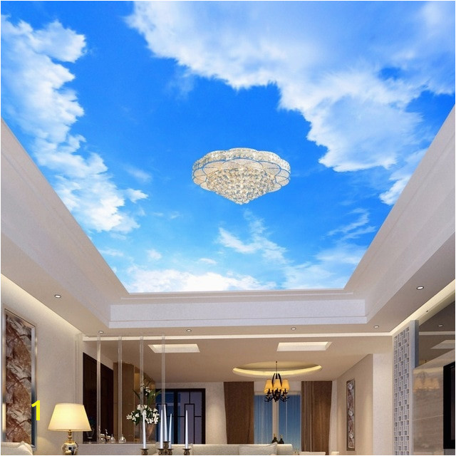 Custom 3D Wallpaper Blue Sky And White Clouds Ceiling Mural Living Room Bedroom Ceiling Background Decoration Painting