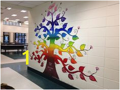 Tina Sanford s word stem tree mural at Huddleston Elementary Mural Art Wall Murals Tree