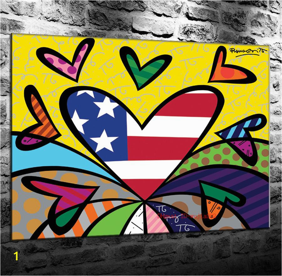 Contemporary Mural Artists Love British Pop Art Canvas Painting Living Room Home Decor Modern