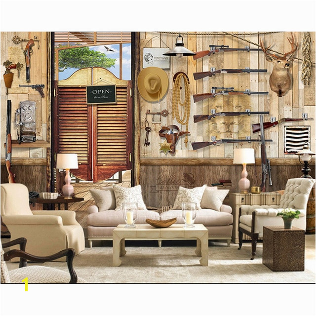 Bar Wall Papers 3D Vintage Cowboy Wood House Wall Paper Mural Living Room Home Decor Self Adhesive Vinyl Silk Wallpaper