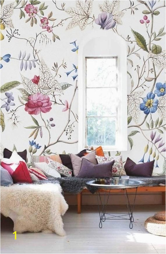 Create Your Own Wall Mural Floral Wallpaper Old Painting Plants Mural Self Adhesive
